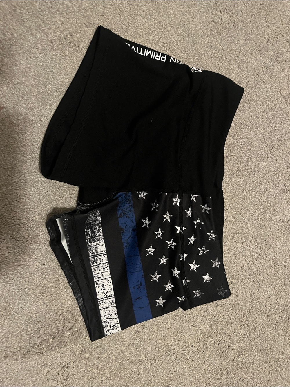 Black Athletic Shorts with thin blue line